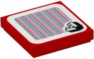 LEGO part Tile 2 x 2 with Super Mario Scanner Code Piranha Plant Pattern (Sticker) - Set 71362 3068pb1382