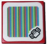 LEGO part Tile 2 x 2 with Super Mario Scanner Code Koopa Paratroopa Pattern (Sticker) - Set 71380 3068pb1477