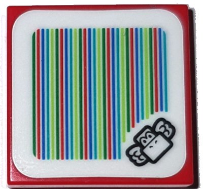 LEGO part Tile 2 x 2 with Super Mario Scanner Code Koopa Paratroopa Pattern (Sticker) - Set 71380 (3068pb1477)