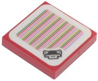 LEGO part Tile 2 x 2 with Super Mario Scanner Code Para-Beetle Pattern (Sticker) - Set 71386 3068pb1519