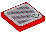 LEGO onderdeel Tile 2 x 2 with Super Mario Scanner Code Red Koopa Troopa Pattern (Sticker) - Set 71417 3068pb2184