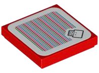 LEGO onderdeel Tile 2 x 2 with Super Mario Scanner Code Red Koopa Troopa Pattern (Sticker) - Set 71417 (3068pb2184)