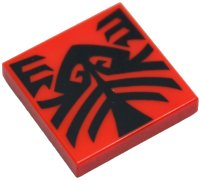 LEGO part Tile 2 x 2 with Black Tattoo Markings Pattern 3068pb2670