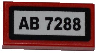 LEGO onderdeel Tile 1 x 2 with 'AB 7288' Pattern (Sticker) - Set 7288 (3069pb0217)