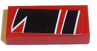LEGO onderdeel Tile 1 x 2 with Black Togokahn Pattern, Model Front Right Side (Sticker) - Set 8159 (3069pb0480R)