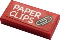 LEGO onderdeel Tile 1 x 2 with 'PAPER CLIPS' and Clip Pattern (Sticker) - Set 21324 3069pb0852