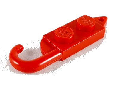 LEGO onderdeel Hook Plate, Modified 1 x 2 with Crane Hook Left (3127a)