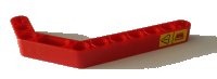 LEGO onderdeel Technic, Liftarm, Gewijzigd Gebogen Dik 1 x 11.5 Dubbel met Waarschuwingsbord en Brandblusser Patroon (Sticker) - Set 42082 32009pb032