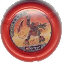 LEGO part Throwing Disk with Throwbot Torch / Slizer Fire 3 Pips, LEGO Technic Logo, and Robot Throwing Disk Pattern 32171pb008