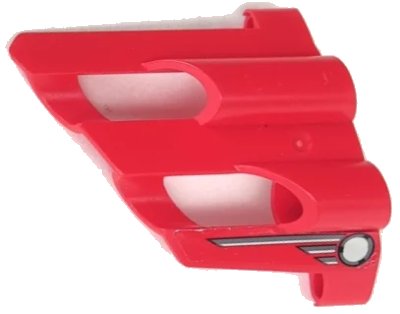 LEGO onderdeel Technic, Panel Fairing # 2 Large Short, Large Holes, Side B with Gray Circle and Lines Pattern (Sticker) - Set 8520 (32191pb06)