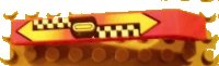 LEGO part Technic, Liftarm, Modified Bent Thick 1 x 9 (7 - 3) with '1', Arrows and Checkered Pattern (Sticker) - Set 8241 32271pb002