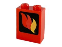 LEGO onderdeel Brick 1 x 2 x 2 with Inside Axle Holder with Fire Logo Pattern 3245bpx8