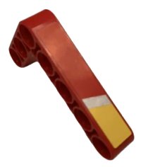 LEGO part Technic, Liftarm, Modified Bent Thick L-Shape 3 x 5 with Silver and Yellow Stripes Pattern Model Right Side (Sticker) - Set 9396 32526pb019R