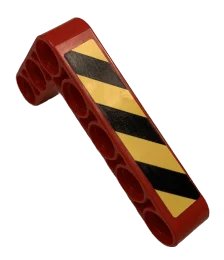 LEGO onderdeel Technic, Liftarm, Modified Bent Thick L-Shape 3 x 5 with Black and Yellow Danger Stripes Pattern (Sticker) - Set 9396 (32526pb020)