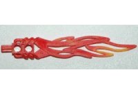 LEGO part Bionicle Weapon Toa Flame Sword 2 x 12 with 2 Pin Holes and Marbled Bright Light Orange Pattern 32558pb01