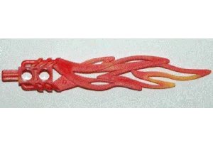 LEGO onderdeel Bionicle Weapon Toa Flame Sword 2 x 12 with 2 Pin Holes and Marbled Bright Light Orange Pattern (32558pb01)