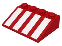 LEGO onderdeel Slope 33 3 x 4 with White Stripes Pattern 3297p03