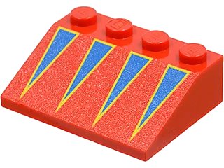 LEGO onderdeel Slope 33 3 x 4 with Blue Triangles with Yellow Borders Pattern (3297px18)