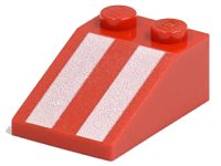 LEGO part Slope 33 3 x 2 with White Stripes Pattern 3298p20