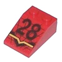 LEGO part Schräge 33 3 x 2 con Nero 28 e Nero e Giallo Strisce Motivo 3298pb021