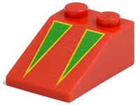 LEGO part Schräge 33 3 x 2 avec Motif Triangles Verts avec Bordures Jaunes 3298px4