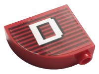 LEGO part Slope, Curved 3 x 1 x 2 with Hollow Stud with Gray Stripes and White Letter 'D' Pattern (Sticker) - Set 10272 33243pb10