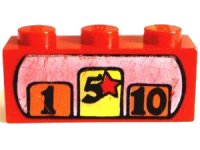 LEGO part Brick 1 x 3 with Cash Register Pattern 3622pb003
