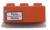 LEGO onderdeel Brick 1 x 3 with 'Paris - Roma' Pattern on Left Side (Sticker) - Set 7745 (3622pb015L)