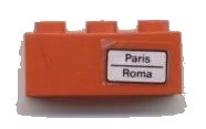 LEGO part Brick 1 x 3 with 'Paris - Roma' Pattern on Right Side (Sticker) - Set 7745 3622pb015R