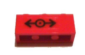 LEGO part Brick 1 x 3 with Train Logo Black Pattern (Sticker) - Set 7898 (3622pb036)