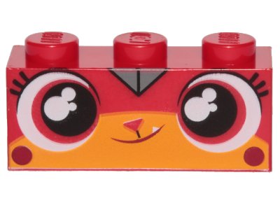 LEGO onderdeel Steen 1 x 3 met Kat Gezicht Brede Ogen en Glimlachend Patroon (Calm-Down Kitty) (3622pb110)