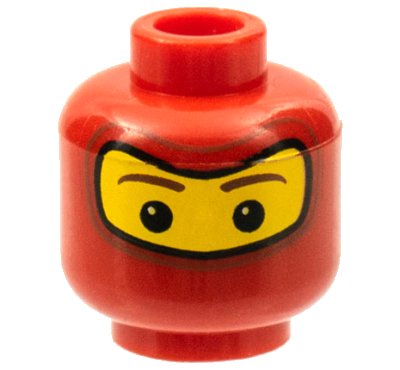 LEGO part Minifigure, Head Balaclava with Brown Eyebrows, White Spot in Eyes Pattern (Spider-Man 2) (3626pb0177)