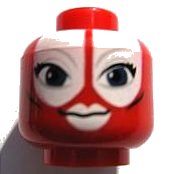 LEGO part Minifigure, Head Alien with SW Shaak Ti, Large Blue Eyes, White Lips Pattern 3626pb0553