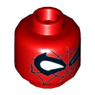 LEGO onderdeel Minifigure, Head Alien with Spider-Man Black Webbing and Left Eye Wink Pattern (3626pb1851)