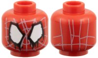 LEGO part Minifigure, Head Alien with Spider-Man Light Bluish Gray Webbing, Large Irregular White Eyes with Black Borders and Paint Drips Pattern 3626pb3943