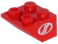 LEGO onderdeel Slope, Inverted 45 2 x 2 with Flat Bottom Pin with White Stylized 'LT' Racing Logo Pattern on Both Sides (Stickers) - Set 8210 3660pb004