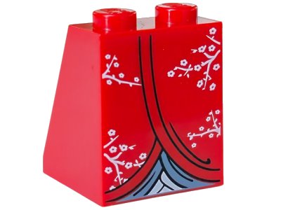 LEGO part Slope 65 2 x 2 x 2 with Bottom Tube with Minifigure Dress / Skirt / Robe, Kimono Pattern (3678bpb025)