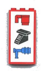 LEGO onderdeel Brick 1 x 3 x 5 with Cup, Phone, and Water Tap Pattern (3755pb01)