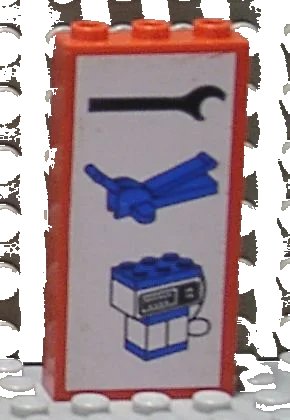 LEGO onderdeel Brick 1 x 3 x 5 with Wrench, Jack, and Pump Pattern (3755pb02)