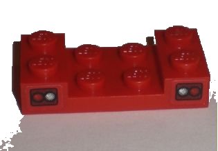 LEGO part Vehicle, Mudguard 2 x 4 with Arch Studded and Taillights Pattern (Stickers) - Set 8195 (3788pb01)