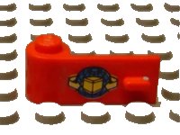 LEGO part Door 1 x 3 x 1 Left with Box and Arrows and Globe Pattern (Sticker) - Sets 6542 / 4555 3822pb011