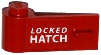 LEGO part Door 1 x 3 x 1 Left with White 'LOCKED HATCH' Pattern (Sticker) - Set 76015 3822pb022