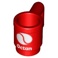 LEGO onderdeel Minifigure, Utensil Cup with White Octan Logo Pattern (3899pb004)