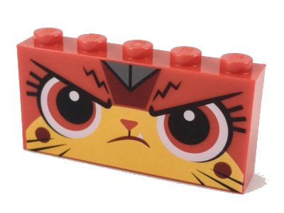 LEGO part Brick 1 x 5 x 2 with Angry Ultrakatty Pattern (39266pb02)