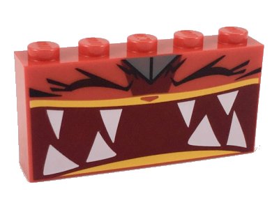 LEGO part Brick 1 x 5 x 2 with Extremely Furious Ultrakatty Pattern (39266pb03)