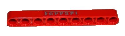 LEGO part Technic, Liftarm Thick 1 x 9 with Silver 'Ferrari' Pattern (Sticker) - Set 8653 (40490pb011)