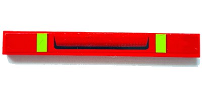 LEGO part Tile 1 x 8 with Air Intake and 2 Lime Lines Pattern (Sticker) - Set 7967 (4162pb072)
