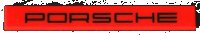 LEGO part Tile 1 x 8 with Black 'PORSCHE' Pattern 4162pb240
