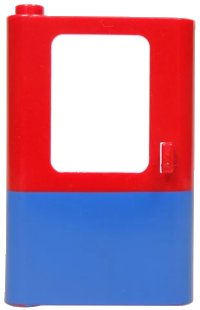 LEGO part Door 1 x 4 x 5 Train Left, Thin Support at Bottom with Blue Bottom Half Pattern 4181p05