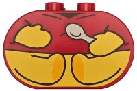 LEGO onderdeel Duplo, Brick 2 x 4 x 2 Rounded Ends with Yellow Teddy Bear Hands and Legs, Shirt with Dark Brown Wrinkles, Tan Spoon Pattern (Winnie the Pooh Body) 4198pb70
